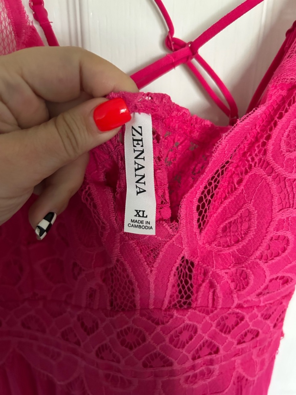 Zenana Outfitters Pink Lace Spaghetti Strap Dress - Picture 3 of 4